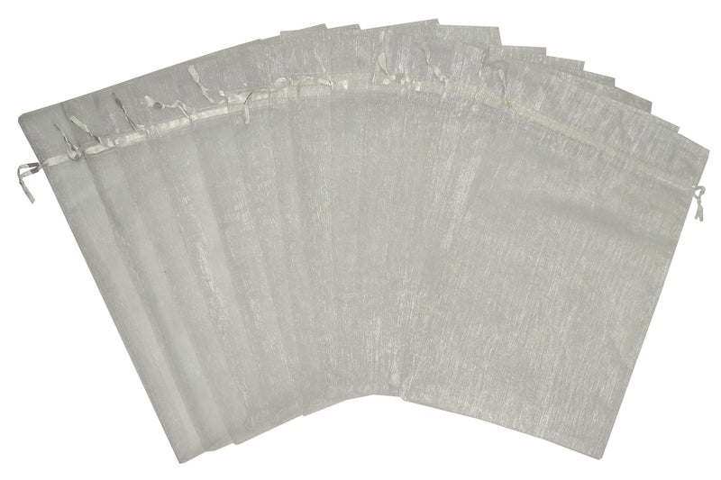 Ankirol 50pcs Sheer Organza Favor Bags 12 X 16 INCH X Large Organza Drawstring Bags (white) - Image 5